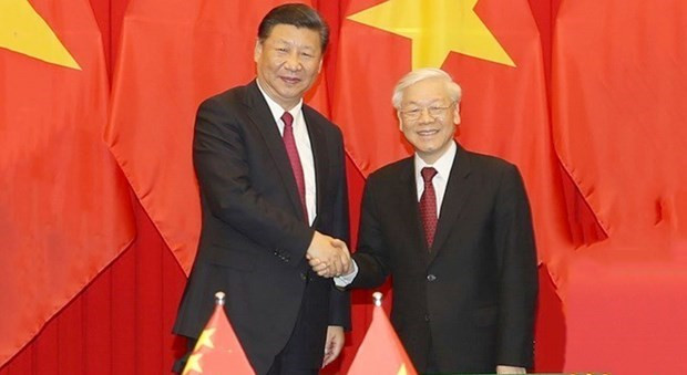 越共中央总书记、国家主席阮富仲(右)与中共中央总书记、中国国家主席习近平。图自互联网 越通社评选一周要闻回顾(2020.9.28——2020.10.4) ảnh 1