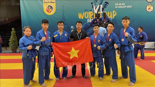 越南代表团获得3金1铜。图自越通社 第6届越武道世界锦标赛吸引15个国家的近500名武师和选手参赛 ảnh 1