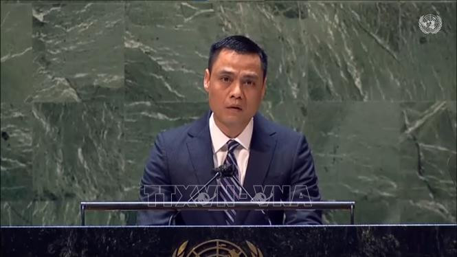 越南驻联合国代表团团长邓黄江。图自越通社 越南支持一切以和平方式实现朝鲜半岛无核化的努力 ảnh 1