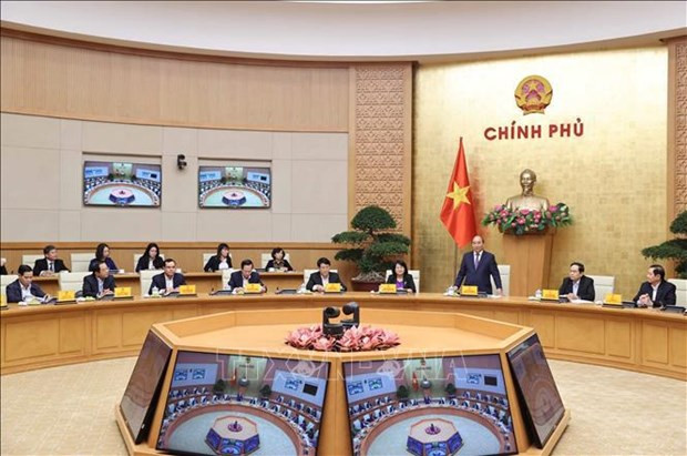 会议场景 图自越通社 越南政府总理阮春福:竞赛奖励工作要及时、公开、透明 ảnh 1