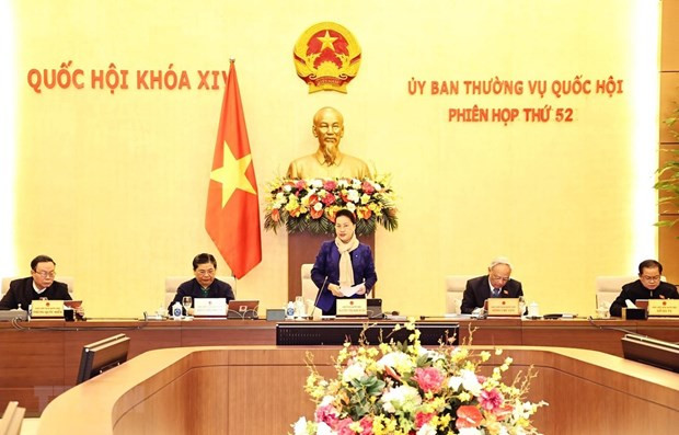 越南国会主席阮氏金银发表讲话。图自越通社 越南第十四届国会常委会第52次会议开幕 ảnh 1