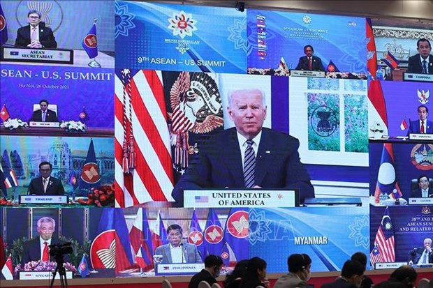 会议场景。图自越通社 东盟—美国领导人会议:美总统拜登强调东盟—美国关系的重要性 ảnh 1