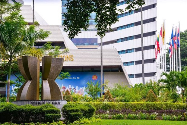 位于印度尼西亚雅加达的东盟秘书处总部。图自新华社/越通社 RCEP正式对印度尼西亚生效 ảnh 1