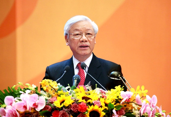 越共中央总书记阮富仲。图自越通社 越南政府总理范明政出席自然资源与环境部成立20周年庆典 ảnh 1