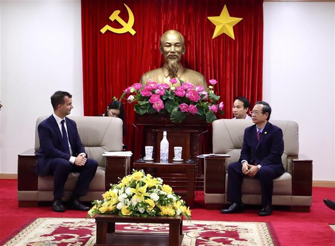 越南欧洲商会秘书长欧文·德巴里亚会见平阳省领导。图自越通社 越南欧洲商会:平阳省是对绿色产业颇具吸引力的投资目的地 ảnh 2