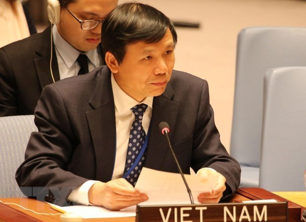 越南常驻联合国代表团团长邓廷贵。图自越通社 越南与联合国安理会:越南高度评价联合国与非盟之间的合作 ảnh 1