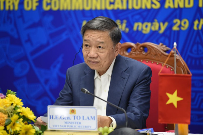 越南公安部部长苏林大将。图自越通社 越南与新加坡加强网络安全领域的合作 ảnh 2