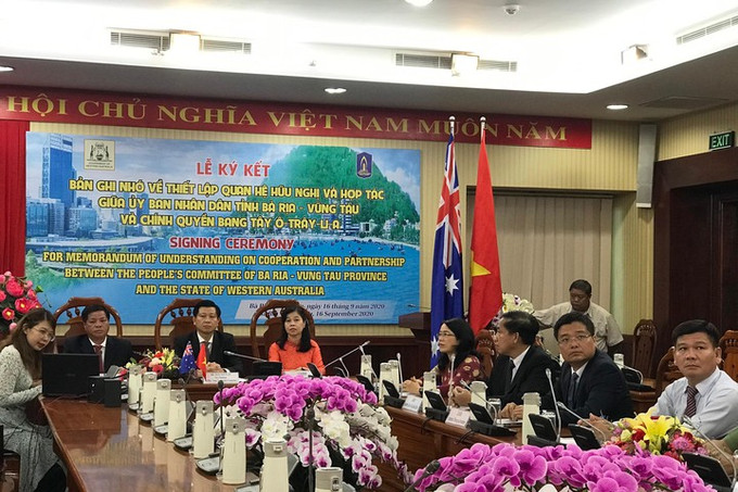巴地头顿省与西澳大利亚州签署双边合作备忘录。图自互联网 巴地头顿省与西澳大利亚州签署双边合作备忘录 ảnh 1