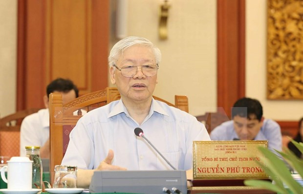 越共中央总书记、国家主席阮富仲主持召开座谈会。图自越通社 越共中央总书记、国家主席阮富仲:下届胡志明市市委和市委常委会需是一个团结的集体 成为全国的典范 ảnh 1