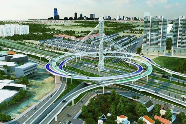 首都区四环路投资建设项目中一个交通枢纽的效果图。图自 vietnamnet 河内市四环路将于明年6月动工兴建 ảnh 2