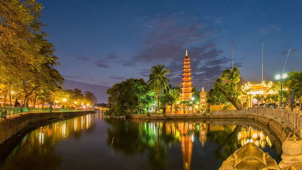 河内的镇国寺。图自wall.vn 第31届东运会:将河内美丽形象展现给国际宾朋 ảnh 1