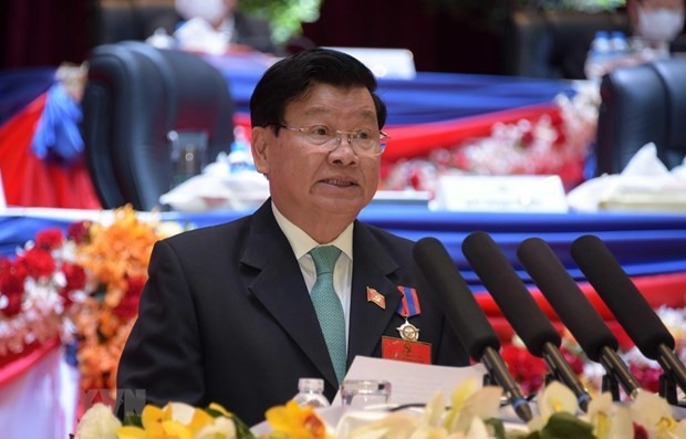 老挝人民革命党中央委员会总书记、国家主席通伦·西苏里。图自越通社 老挝人民革命党中央总书记、国家主席即将对越南进行正式友好访问 ảnh 1