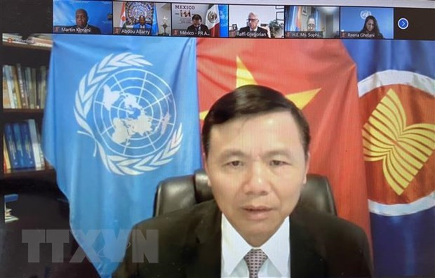 越南常驻联合国代表团团长邓廷贵大使。图自越通社 保护平民的最有效途径是预防和解决冲突 ảnh 1
