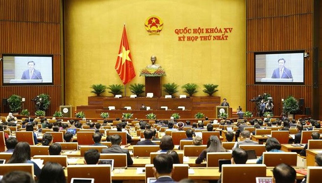 会议场景。图自越通社 越南第十五届国会第一次会议隆重开幕 ảnh 1