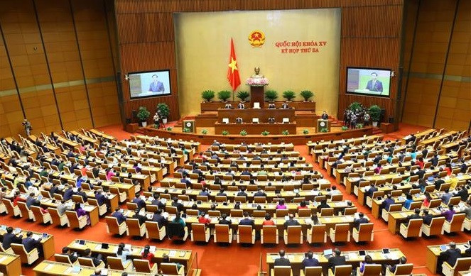 越南第十五届国会第三次会议开幕式全景。图自越通社 越南第十五届国会第三次会议开幕 ảnh 2