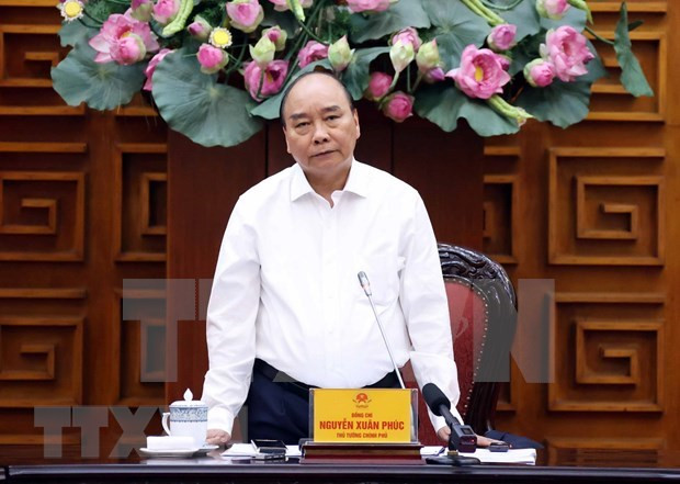 越南政府总理阮春福在会议上发表讲话 图自越通社 阮春福总理:要做好与国际铁路系统对接的准备 以便拓展发展空间 ảnh 1