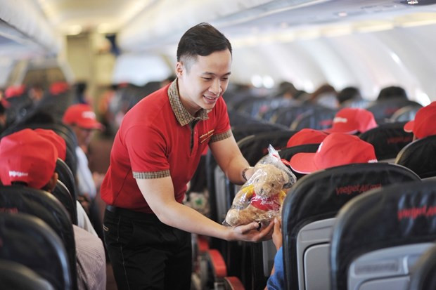 越捷航空公司是越南首家以新一代航空模式运营的私营航空公司。图自越捷 庆祝首都解放日越捷出售0越盾起的55万张机票 ảnh 2