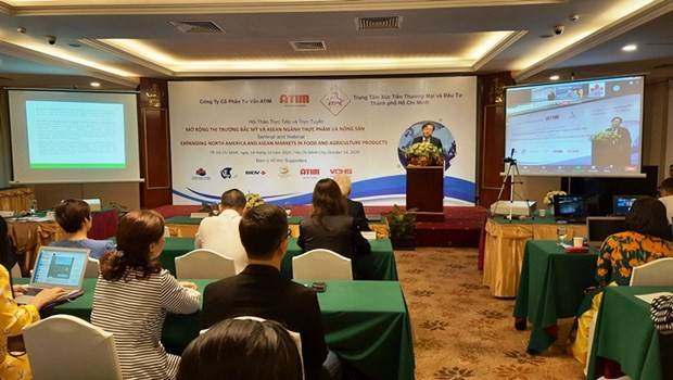 研讨会场景 图自《越南人民报》 胡志明市农产品着力开拓国际市场 ảnh 1