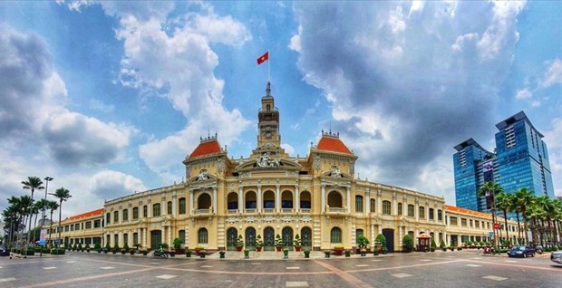 胡志明市政厅。图自hanoimoi.com.vn 胡志明市推出免费观光该市政厅的计划 ảnh 1