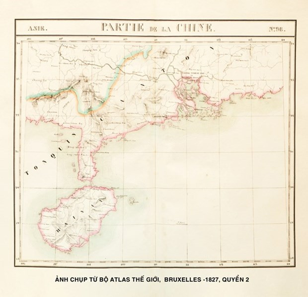 比利时皇家地理院创始人、地理学家菲利普·万德马兰(Philippe Vandermaelen)于1827年编纂共六集的《环球地图集》(Atlas Universel)也证明黄沙和长沙两个群岛归属越南。图片来源:越通社 越南对黄沙和长沙两座群岛拥有无可争辩的主权 ảnh 3