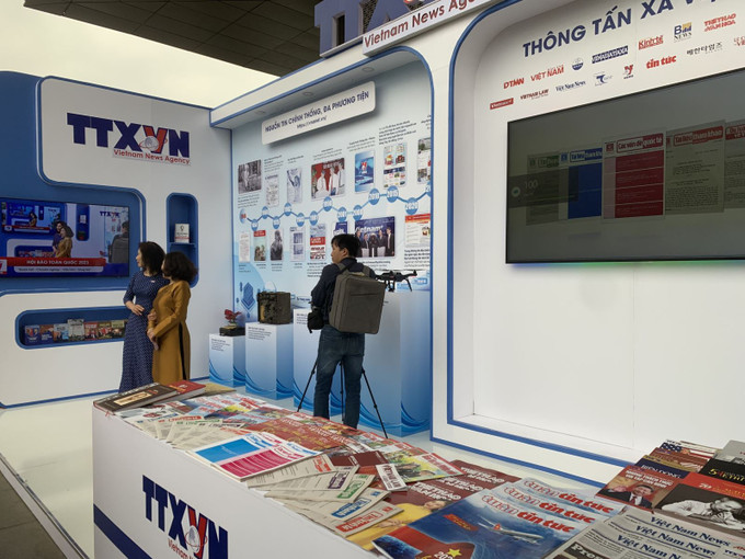 越通社展位。图自越通社 2023年越南全国报刊展正式开展 ảnh 3