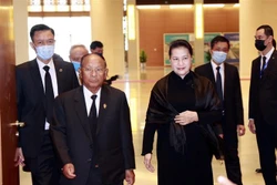 国会主席阮氏金银会见柬埔寨国会主席韩桑林