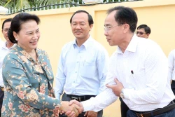 国会主席阮氏金银在芹苴市继续开展选民接待活动