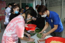 老挝学生喜过越南传统新年