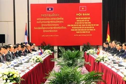 越共中央检查委员会代表团与老挝人民革命党中央纪检委员会代表团会谈