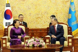 韩国总统与越南国会主席会晤：韩国媒体密集报道