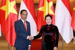 国会主席阮氏金银会见印尼总统佐科·维多多