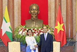 越南国家主席陈大光会见缅甸国务资政昂山素季