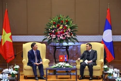 越老友好协会主席陈文髓礼节性拜会老挝国会主席赛宋蓬·丰威汉