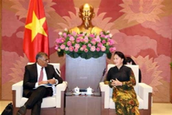 越南国会主席阮氏金银会见新加坡首席大法官