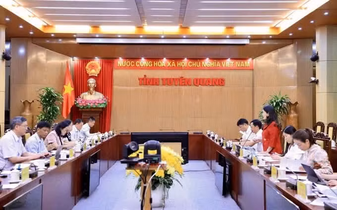 会谈现场。图自越通社