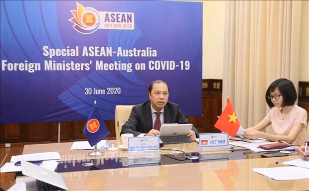 2020东盟轮值主席年：东盟-澳大利亚抗击新冠肺炎疫情部长特别会议以视频方式召开