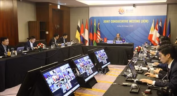 东盟联合磋商会和东盟协调委员会工作组第十次会议以视频方式召开