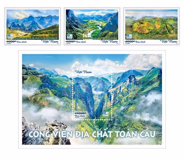 介绍越南3处全球地质公园的邮票正式发行 ảnh 1