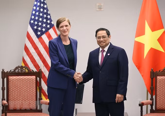 越南政府总理范明政会见美国国际开发署署长萨曼莎 ảnh 1