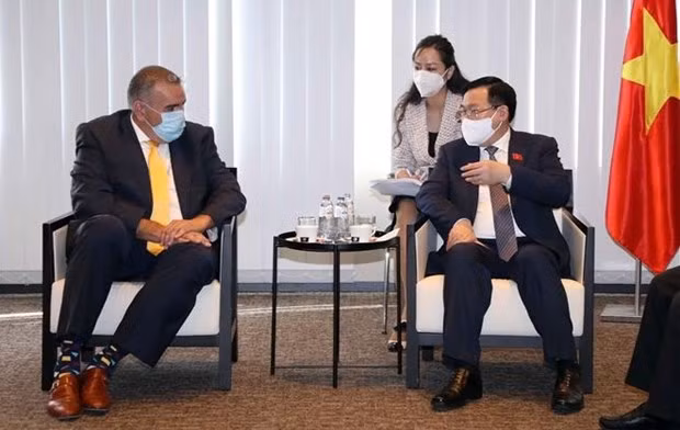 越南国会主席王廷惠会见欧洲各大集团代表 ảnh 3