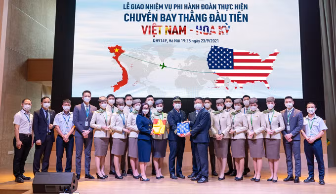 越竹首趟直飞美国航班圆满完成 ảnh 2