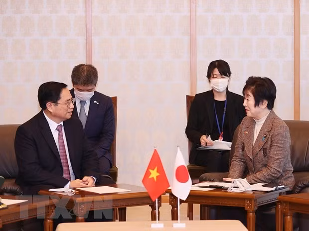 越南政府总理范明政会见日本众议院议长细田博之 ảnh 1