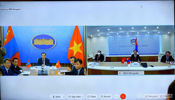第九次越南-蒙古国外交部副部长级政治磋商以视频方式进行 ảnh 2