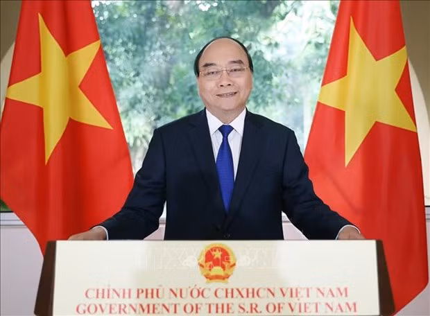 政府总理阮春福出席第三届巴黎和平论坛并发表重要视频讲话 ảnh 1