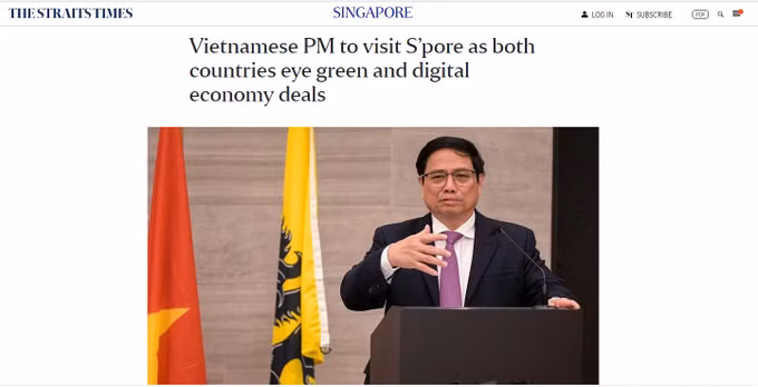  新加坡海峡时报：范明政访新有助于两国开辟新的合作领域 ảnh 1