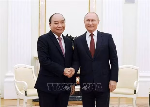 越南国家主席阮春福与俄罗斯总统普京举行会谈 ảnh 1