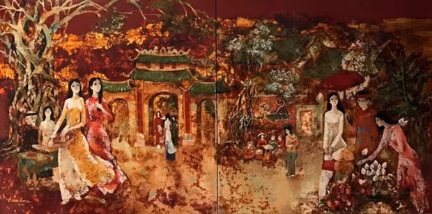 越南两位著名画家联合举行“春季”画展 ảnh 1