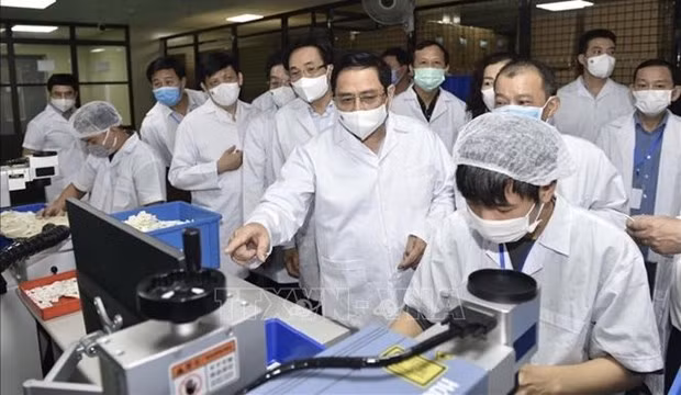 政府总理范明政要求需在2022年6月前拥有越南产的新冠疫苗 ảnh 1