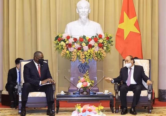 国家主席阮春福会见美国防长奥斯汀 ảnh 1