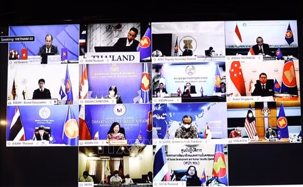 东盟联合磋商会和东盟协调委员会工作组第十次会议以视频方式召开 ảnh 2